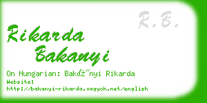 rikarda bakanyi business card